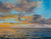 Original art for sale at UGallery.com | Evening by the Ocean by Olena Nabilsky | $275 | oil painting | 11' h x 14' w | thumbnail 1