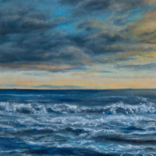 Original art for sale at UGallery.com | Ocean Evening by Olena Nabilsky | $475 | oil painting | 11' h x 14' w | photo 4