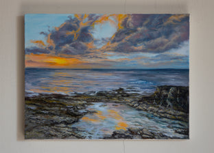 Original art for sale at UGallery.com | Reef at Sunset by Olena Nabilsky | $475 | oil painting | 11' h x 14' w | photo 3