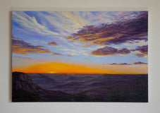 Original art for sale at UGallery.com | Sunset by Olena Nabilsky | $3,000 | oil painting | 24' h x 36' w | thumbnail 4