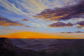 Original art for sale at UGallery.com | Sunset by Olena Nabilsky | $3,000 | oil painting | 24' h x 36' w | thumbnail 1