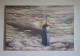 Original art for sale at UGallery.com | The One Tower by Olena Nabilsky | $3,200 | oil painting | 24' h x 36' w | thumbnail 3