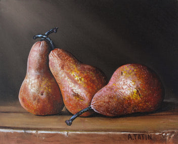 oil painting by Art Tatin titled Brown Pears