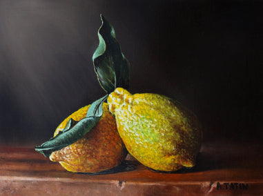 oil painting by Art Tatin titled Lemons
