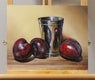 Original art for sale at UGallery.com | Plums and a Silver Cup by Art Tatin | $375 | oil painting | 8' h x 10' w | thumbnail 3