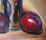 Original art for sale at UGallery.com | Plums and a Silver Cup by Art Tatin | $375 | oil painting | 8' h x 10' w | thumbnail 4