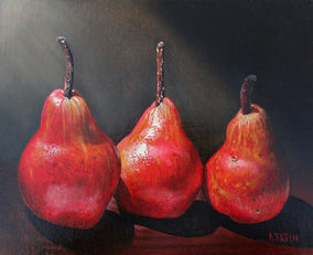 Original art for sale at UGallery.com | Red Pears by Art Tatin | $375 | oil painting | 8' h x 10' w