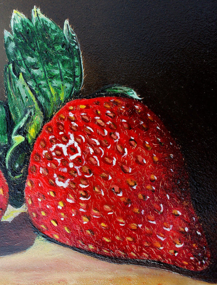 Two Strawberries by Art Tatin |  Closeup View of Artwork 