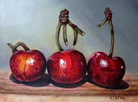 Original art for sale at UGallery.com | White Cherries by Art Tatin | $325 | oil painting | 6' h x 8' w