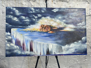 Original art for sale at UGallery.com | Drifting by Asha Hanna | $3,675 | acrylic painting | 30' h x 50' w | photo 3