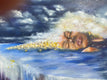 Original art for sale at UGallery.com | Drifting by Asha Hanna | $3,675 | acrylic painting | 30' h x 50' w | thumbnail 4