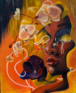 Original art for sale at UGallery.com | Good as Gold by Asha Hanna | $975 | acrylic painting | 29' h x 23' w | photo 1