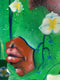 Original art for sale at UGallery.com | Green Orchid by Asha Hanna | $475 | acrylic painting | 17.5' h x 11.5' w | thumbnail 3