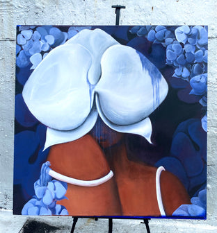 Original art for sale at UGallery.com | The Blues by Asha Hanna | $4,600 | acrylic painting | 48' h x 48' w | photo 3
