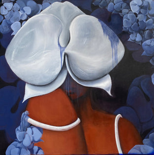 Original art for sale at UGallery.com | The Blues by Asha Hanna | $4,600 | acrylic painting | 48' h x 48' w | photo 1