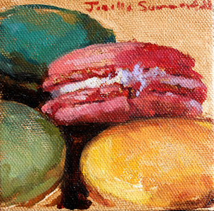 Original art for sale at UGallery.com | Assorted Macaroons II by Jonelle Summerfield | $75 | oil painting | 4' h x 4' w | photo 1
