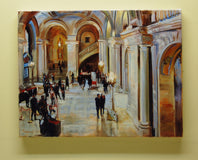 Original art for sale at UGallery.com | Astor Hall New York Public Library by Onelio Marrero | $825 | oil painting | 14' h x 18' w | thumbnail 3