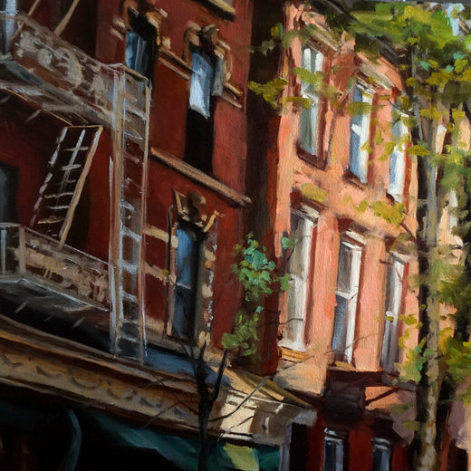 A Street in Greenwich Village by Jonelle Summerfield |  Side View of Artwork 