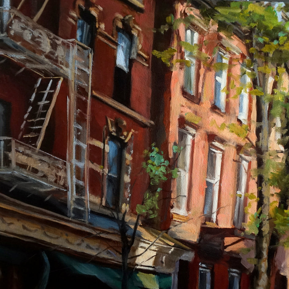 A Street in Greenwich Village by Jonelle Summerfield |  Side View of Artwork 