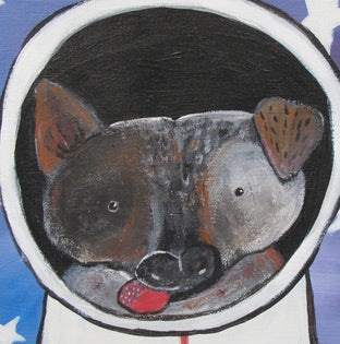 Original art for sale at UGallery.com | Astro Dog 1 by Andrea Doss | $375 | acrylic painting | 12' h x 12' w | photo 4