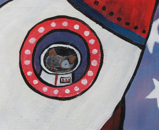 Astro Dog 2 by Andrea Doss |  Side View of Artwork 