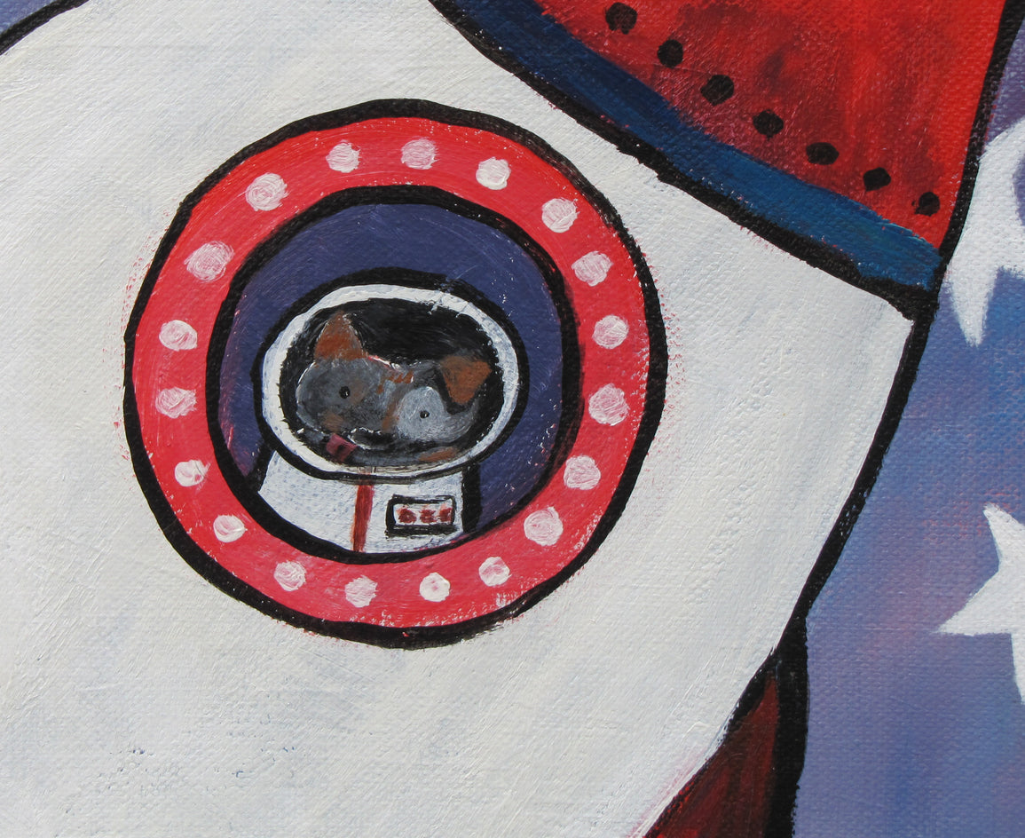 Astro Dog 2 by Andrea Doss |  Side View of Artwork 