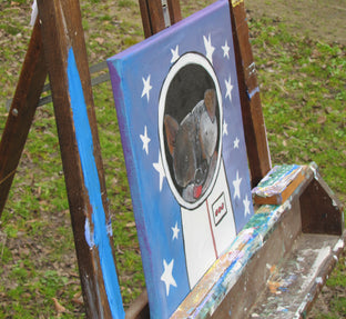 Astro Dog 1 by Andrea Doss |  Side View of Artwork 