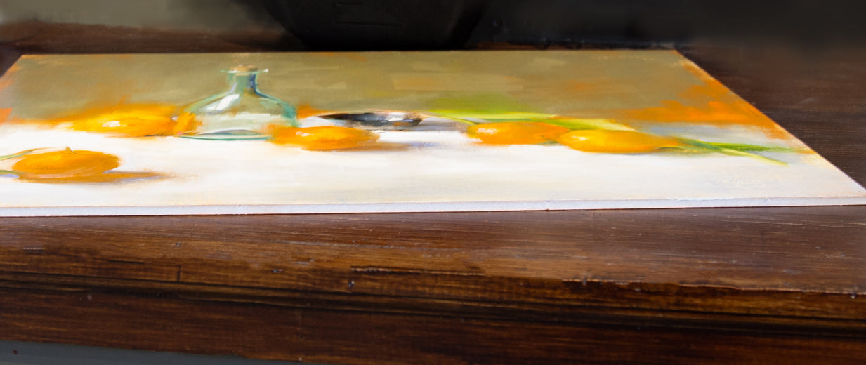 Aura of Orange by Pamela Blaies |  Side View of Artwork 