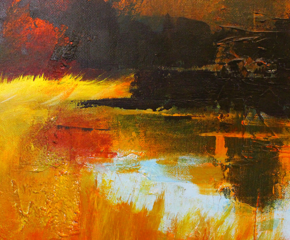 Autumn Marsh by Nancy Merkle |  Closeup View of Artwork 