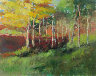 Original art for sale at UGallery.com | Autumn Pond, Harriman by Janet Dyer | $1,625 | acrylic painting | 24' h x 30' w | photo 1