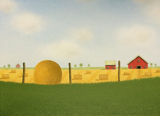 Original art for sale at UGallery.com | Bales in a Summer Field by Sharon France | $625 | acrylic painting | 12' h x 12' w | photo 3