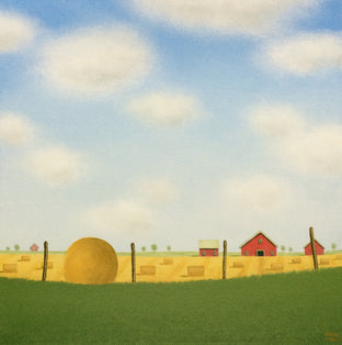 Original art for sale at UGallery.com | Bales in a Summer Field by Sharon France | $625 | acrylic painting | 12' h x 12' w | photo 1