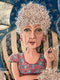 Original art for sale at UGallery.com | Mimi in the Chair, Smoking by Johansen Newman | $2,900 | acrylic painting | 21' h x 17' w | thumbnail 4