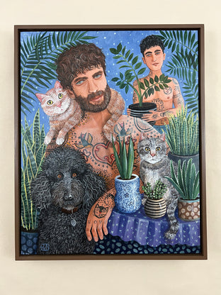 Original art for sale at UGallery.com | Plants and Pets by Johansen Newman | $5,200 | acrylic painting | 32' h x 25.5' w | photo 3