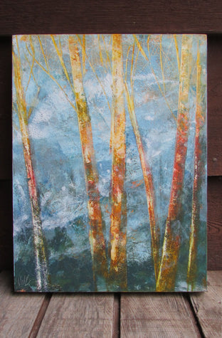Original art for sale at UGallery.com | Bare Trees 3 by Valerie Berkely | $325 | oil painting | 14' h x 11' w | photo 3