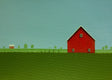Original art for sale at UGallery.com | Red Barn on an Overcast Day by Sharon France | $725 | acrylic painting | 12' h x 16' w | thumbnail 3
