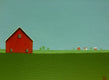 Original art for sale at UGallery.com | Red Barn on an Overcast Day by Sharon France | $725 | acrylic painting | 12' h x 16' w | thumbnail 2