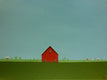 Original art for sale at UGallery.com | Red Barn on an Overcast Day by Sharon France | $725 | acrylic painting | 12' h x 16' w | thumbnail 1