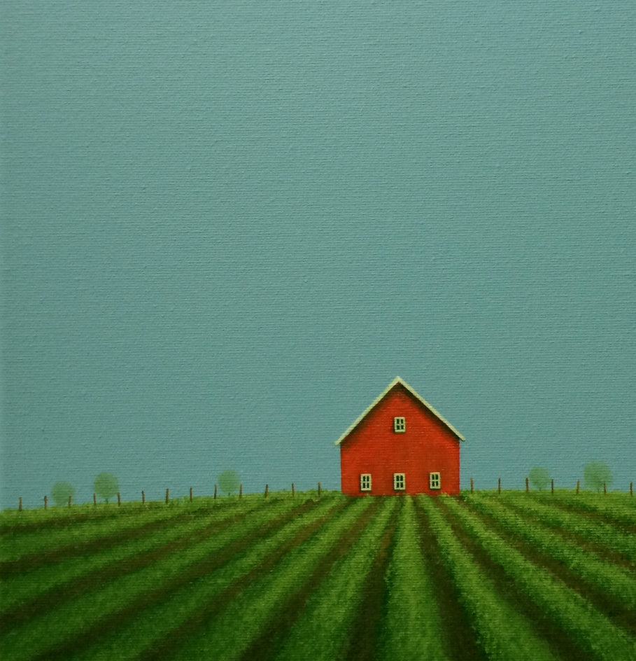 Among the Field Rows by Sharon France |  Closeup View of Artwork 