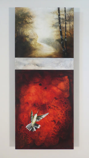Original art for sale at UGallery.com | Bayou with Hummingbird by Candice Eisenfeld | $3,500 | acrylic painting | 48' h x 20' w | photo 3