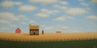 Original art for sale at UGallery.com | Behind the Old Fence Line by Sharon France | $750 | acrylic painting | 12' h x 24' w | photo 1