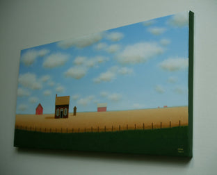 Original art for sale at UGallery.com | Behind the Old Fence Line by Sharon France | $750 | acrylic painting | 12' h x 24' w | photo 3