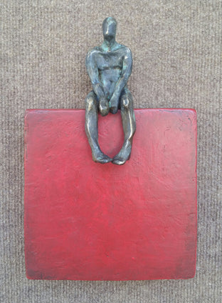 Original art for sale at UGallery.com | Small Being Sitting on Red (U-08) by Yelitza Diaz | $475 | sculpture | 11' h x 7' w | photo 1
