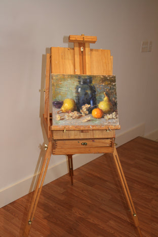Original art for sale at UGallery.com | Blue Glass Jar by Lisa Nielsen | $600 | oil painting | 11' h x 14' w | photo 3