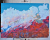 Original art for sale at UGallery.com | Celestial Blaze by Benjamin Thomas | $2,100 | acrylic painting | 29.5' h x 41.5' w | thumbnail 3