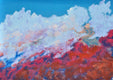 Original art for sale at UGallery.com | Celestial Blaze by Benjamin Thomas | $2,100 | acrylic painting | 29.5' h x 41.5' w | thumbnail 1