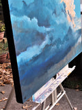 Original art for sale at UGallery.com | Gambling Clouds by Benjamin Thomas | $1,775 | acrylic painting | 34' h x 34' w | thumbnail 3