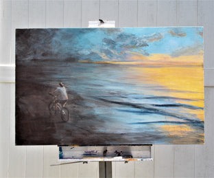 Original art for sale at UGallery.com | Racing the Dark by Benjamin Thomas | $2,075 | acrylic painting | 26' h x 42' w | photo 3