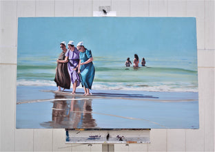 Original art for sale at UGallery.com | Sea Sisters by Benjamin Thomas | $2,100 | acrylic painting | 28' h x 45' w | photo 3