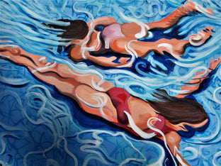 Original art for sale at UGallery.com | Water Romp by Benjamin Thomas | $3,000 | acrylic painting | 35' h x 51' w | photo 4